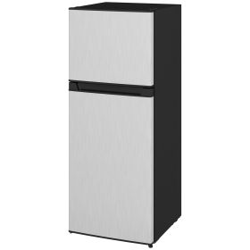 HOMCOM Small Fridge with Freezer, 4 Cu Ft Refrigerator with Reversible Doors, Silver HOMCOM Small Fridge with Freezer, 4 Cu Ft Refrigerator with Reversible Doors, Silver
